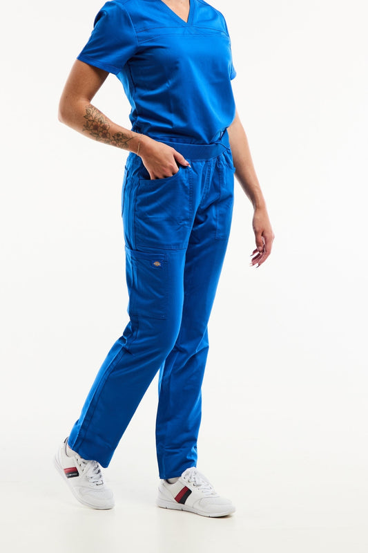 Pantalon médical Balance bleu royal, coupe moderne, tissu extensible