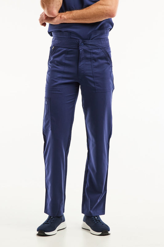 Pantalon médical Balance by Dickies bleu marine, coupe moderne, multiples poches