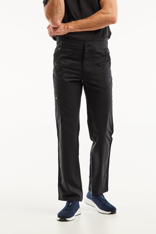 Pantalon médical homme Balance by Dickies noir, coupe moderne, tenues médicales