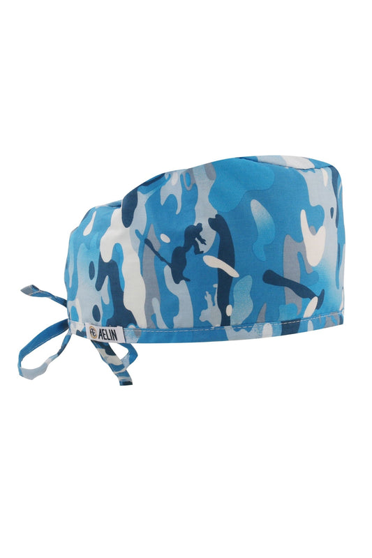 Calot médical Aelin camouflage bleu standard pour chirurgien dentiste