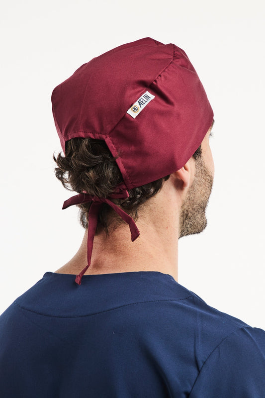 Calot médical Aelin bordeaux pour cheveux courts en milieu médical