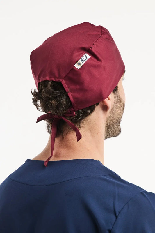 Calot médical Aelin bordeaux pour cheveux courts en milieu médical