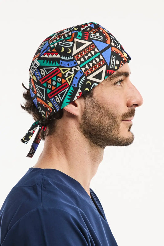 Calot médical coloré pour cheveux courts - modèle Aelin avec motif vibrant et original