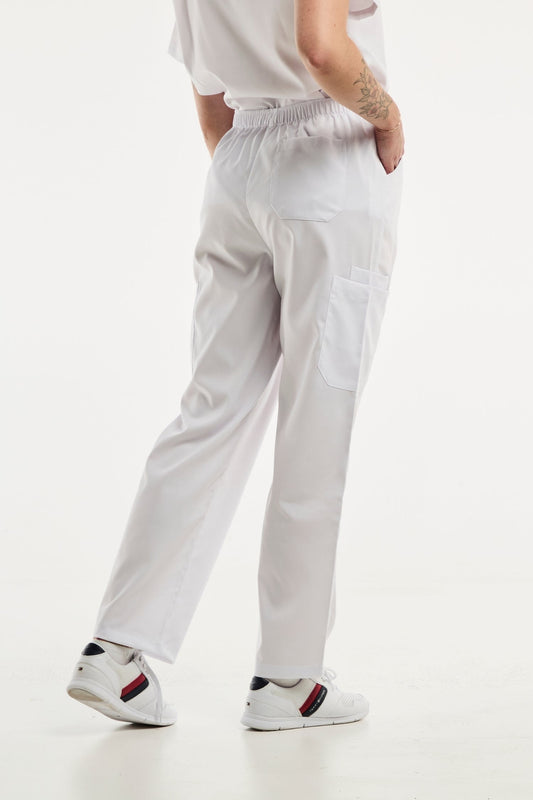 Pantalon médical blanc EMMA pour femmes, idéal pour tenues médicales et uniforms