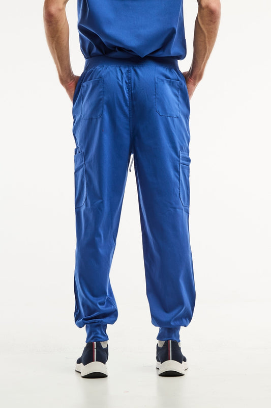 Pantalon médical bleu Roi LUCA jogger pour hommes, idéal pour un confort optimal