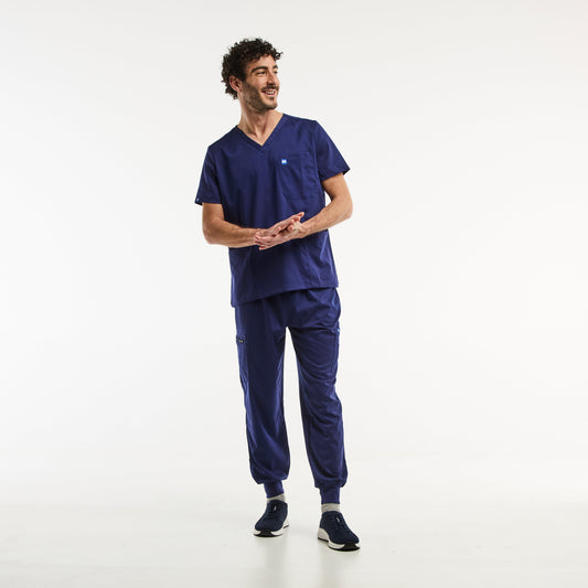 Ensemble médical complet LUCA Jogger pour homme en bleu marine, tenue médicale élégante