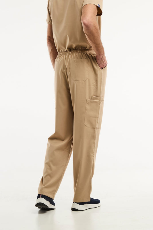 Pantalon médical LUCA beige clair, facile à entretenir pour hommes, idéal pour uniforms