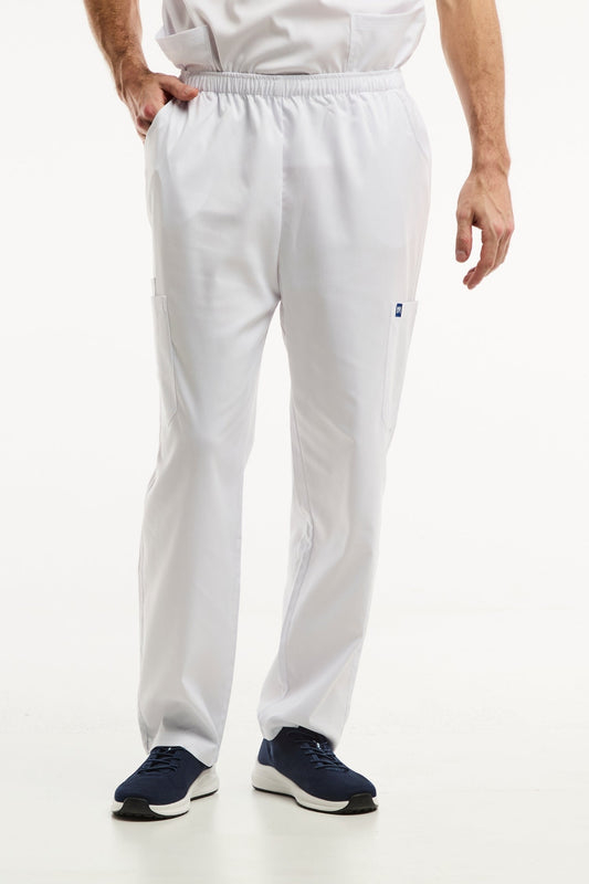Pantalon médical blanc LUCA pour homme, facile à entretenir, idéal pour uniforms