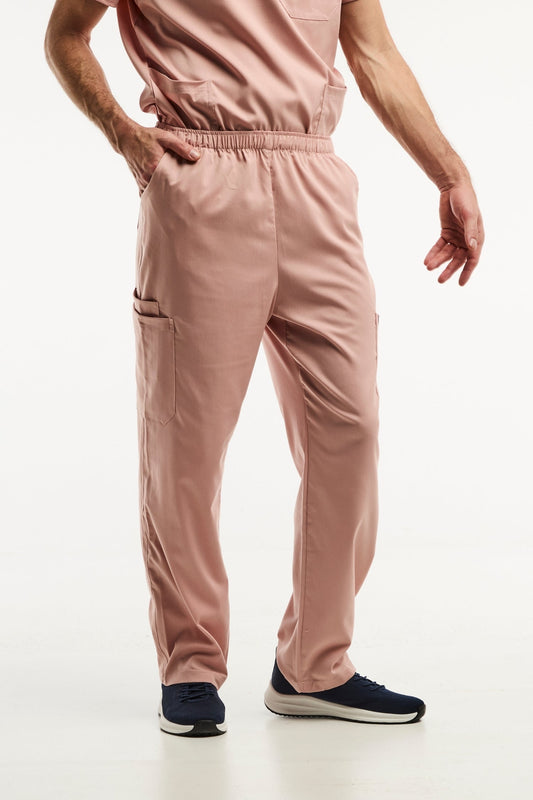 Pantalon médical LUCA rose clair, facile à entretenir pour hommes dans les uniforms