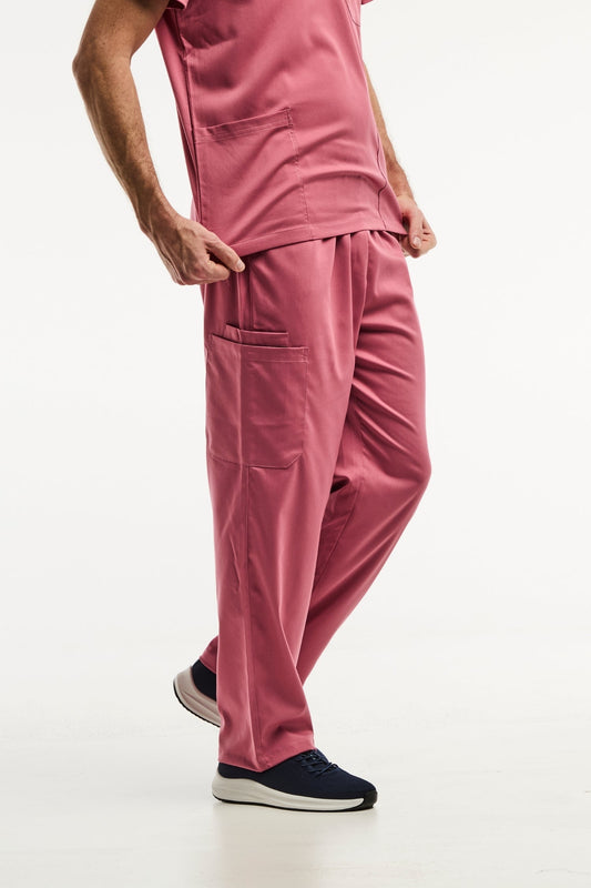 Pantalon médical rose LUCA pour homme, facile à entretenir, idéal pour uniforms