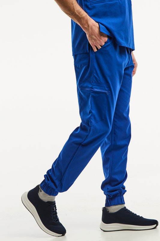 Pantalon médical bleu royal slimfit, alliant confort et style pour les professionnels de santé