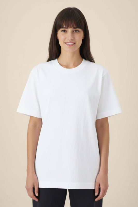 T-shirt premium Aelin Paris, coton lourd blanc unisexe minimaliste