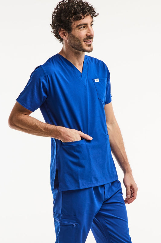 Tunique médicale bleu royal Slimfit pour homme en scrubs médicaux