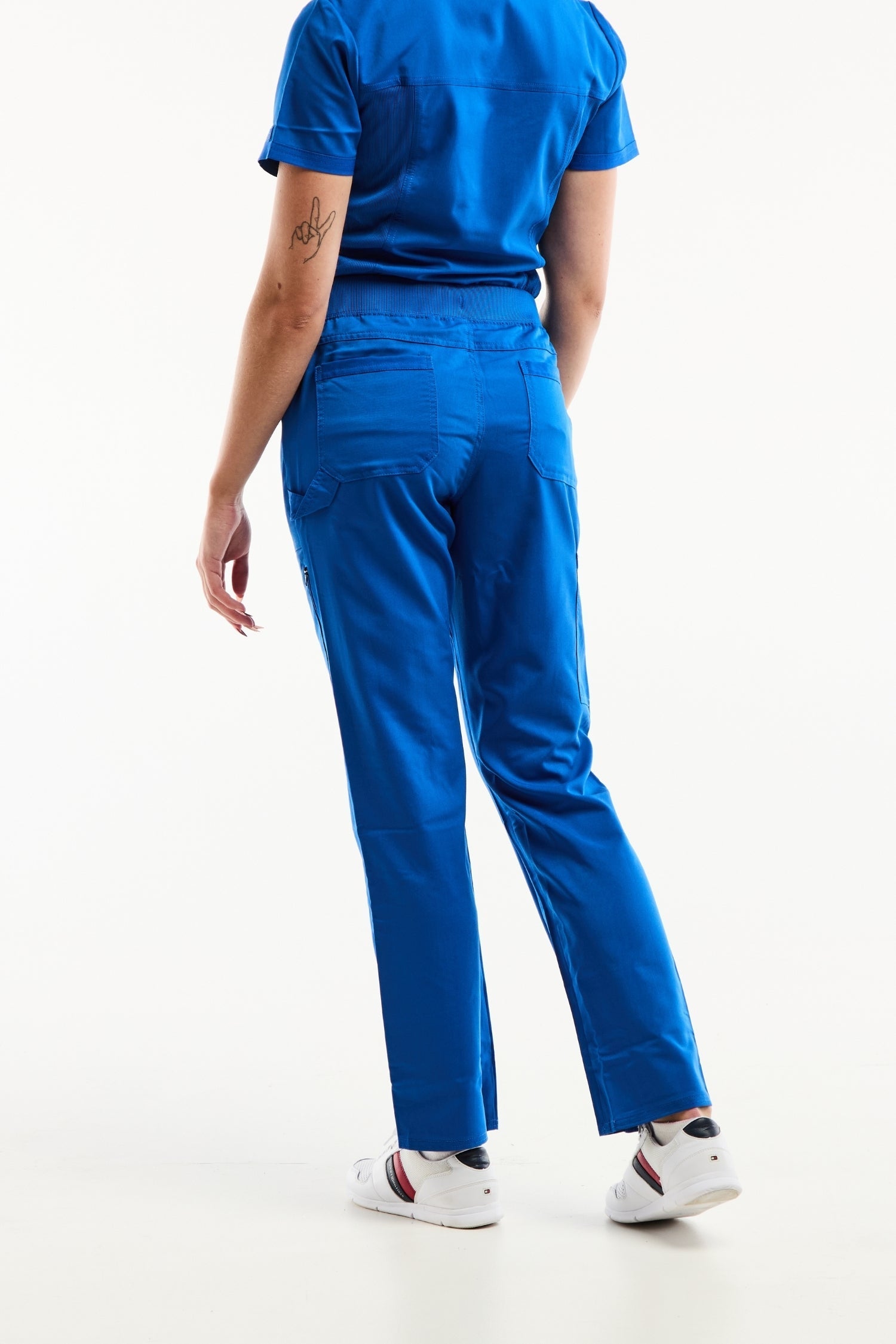 Pantalon médical Balance by Dickies bleu royal, coupe moderne, tissu extensible