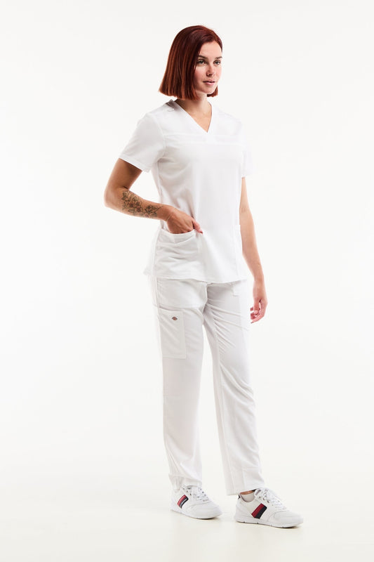 Tunique à manches Balance by Dickies femme blanc, techniques faciles d’entretien