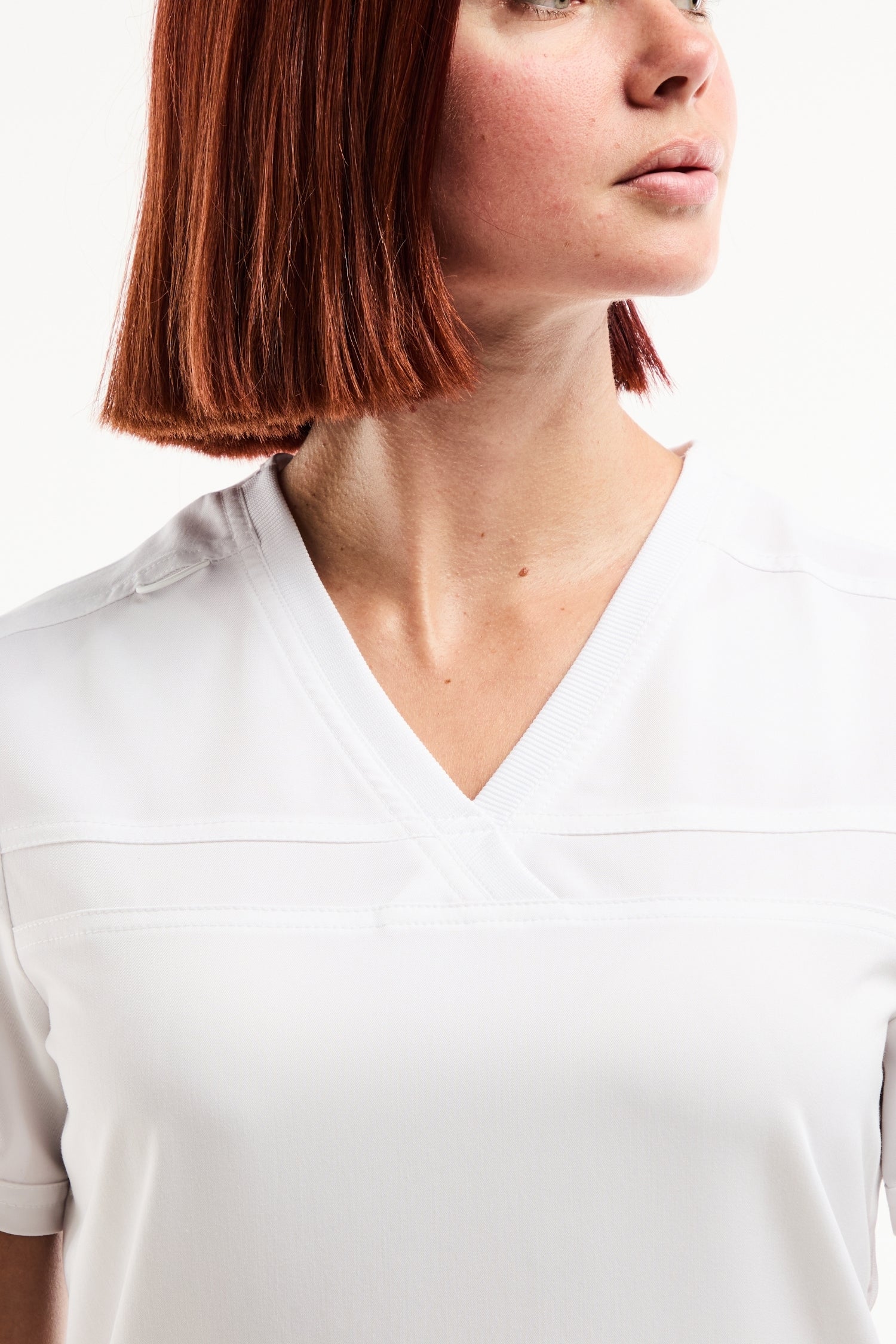Tunique à manches Balance by Dickies femme blanc v-neck techniques faciles d’entretien