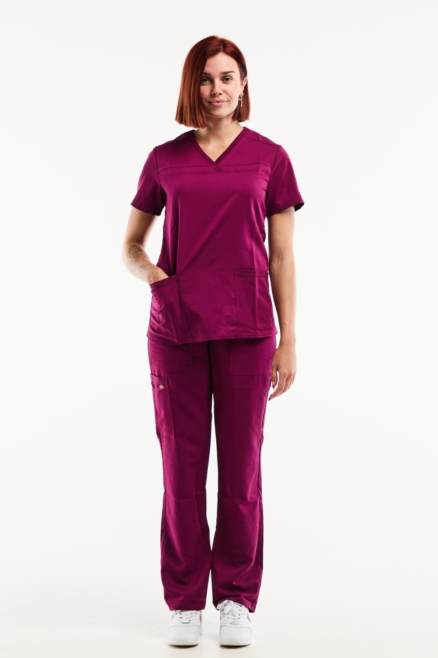 Tunique à manches Balance by Dickies femme bordeaux, techniques faciles d’entretien