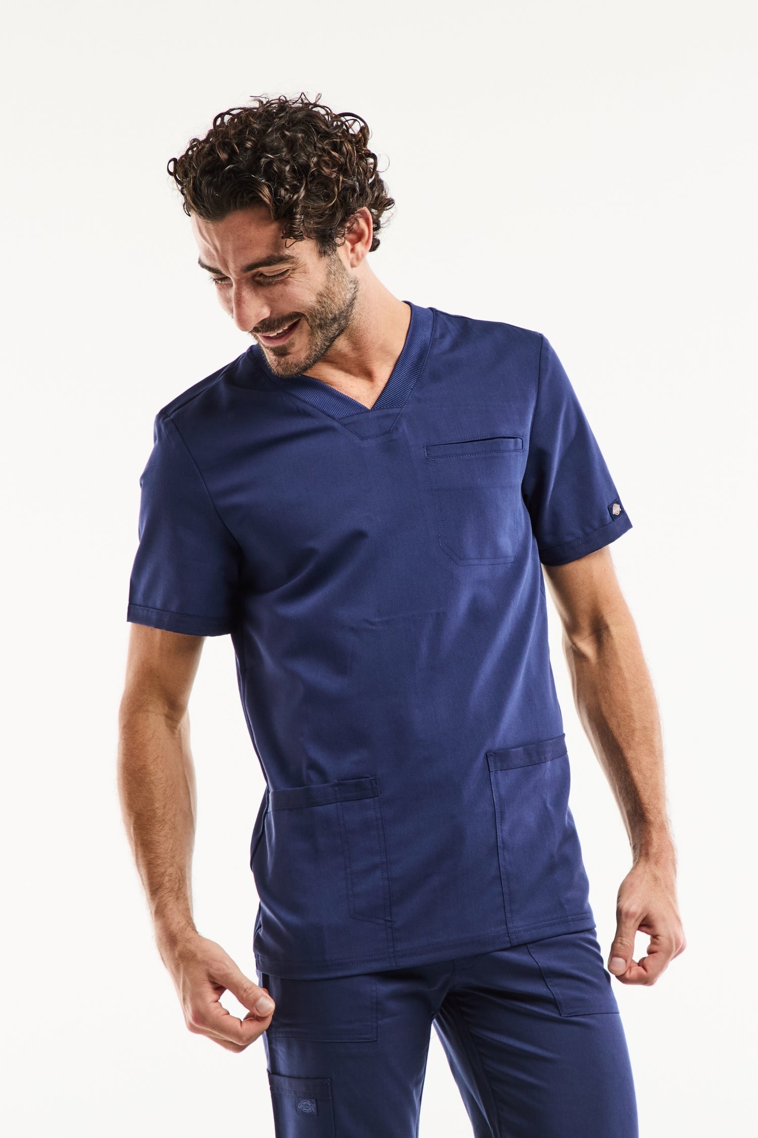 Tenue de bloc homme Balance by Dickies bleu marine, vue avant, tenues médicales
