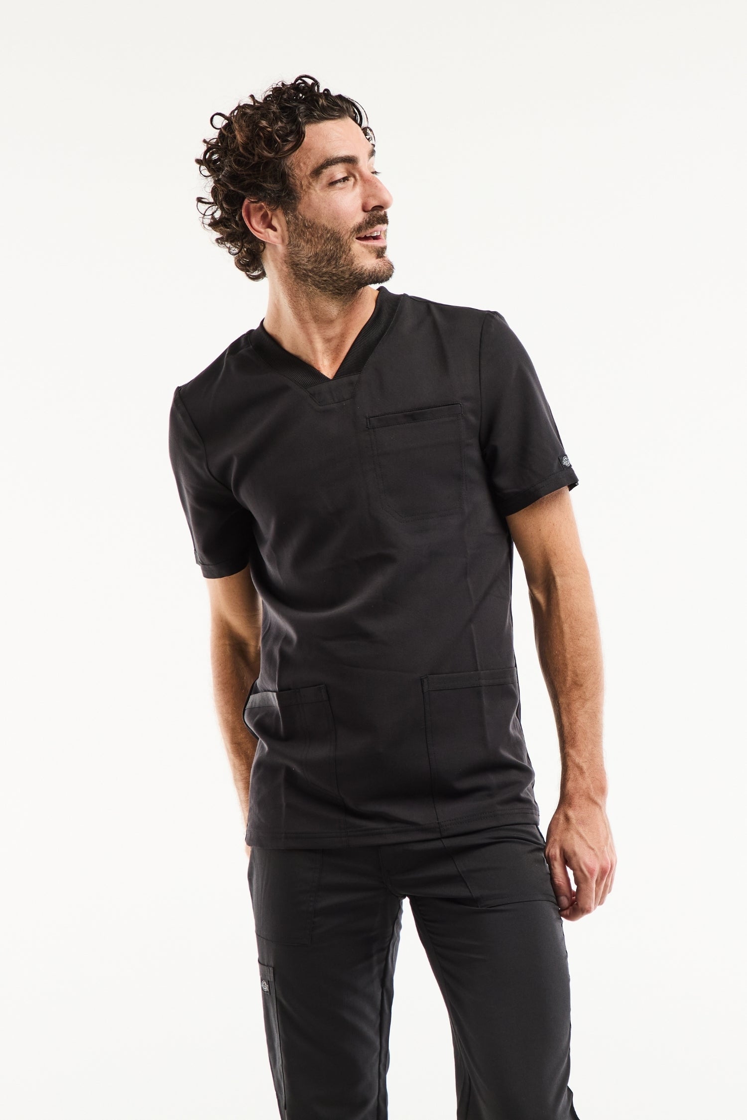 Tenue de bloc homme Balance by Dickies noire, v-neck manches courtes, poches