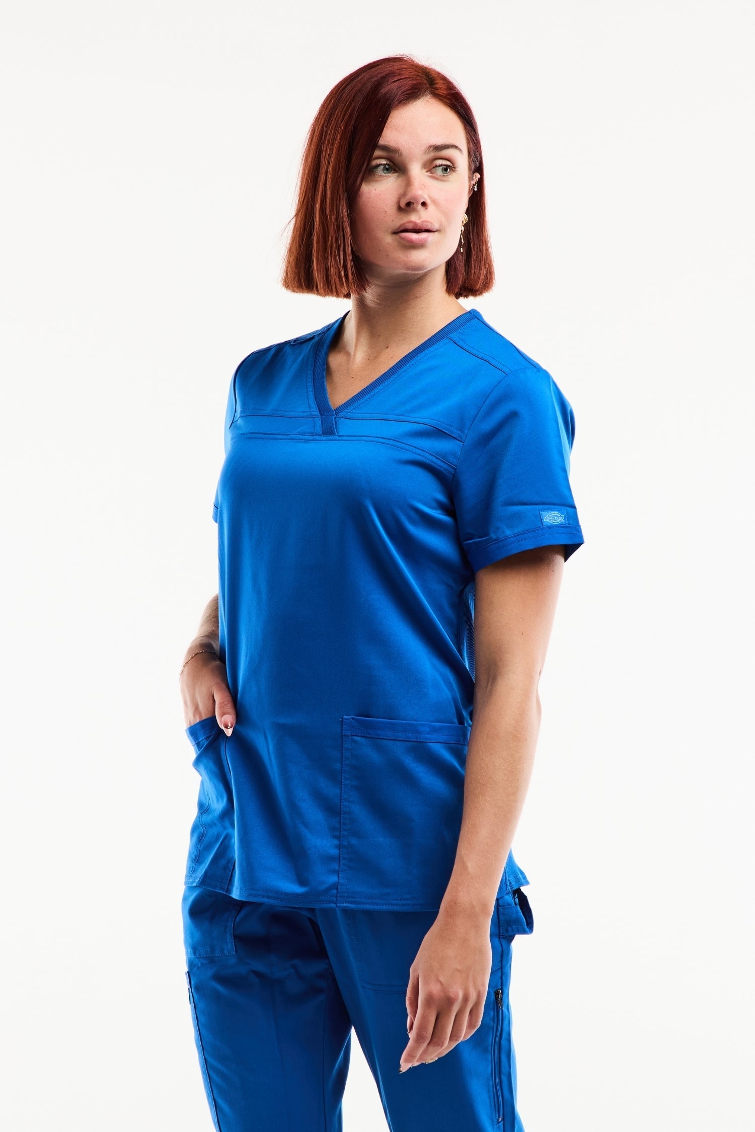 Tunique médicale Balance by Dickies femme bleu royal, coupe contemporaine, tissu extensible