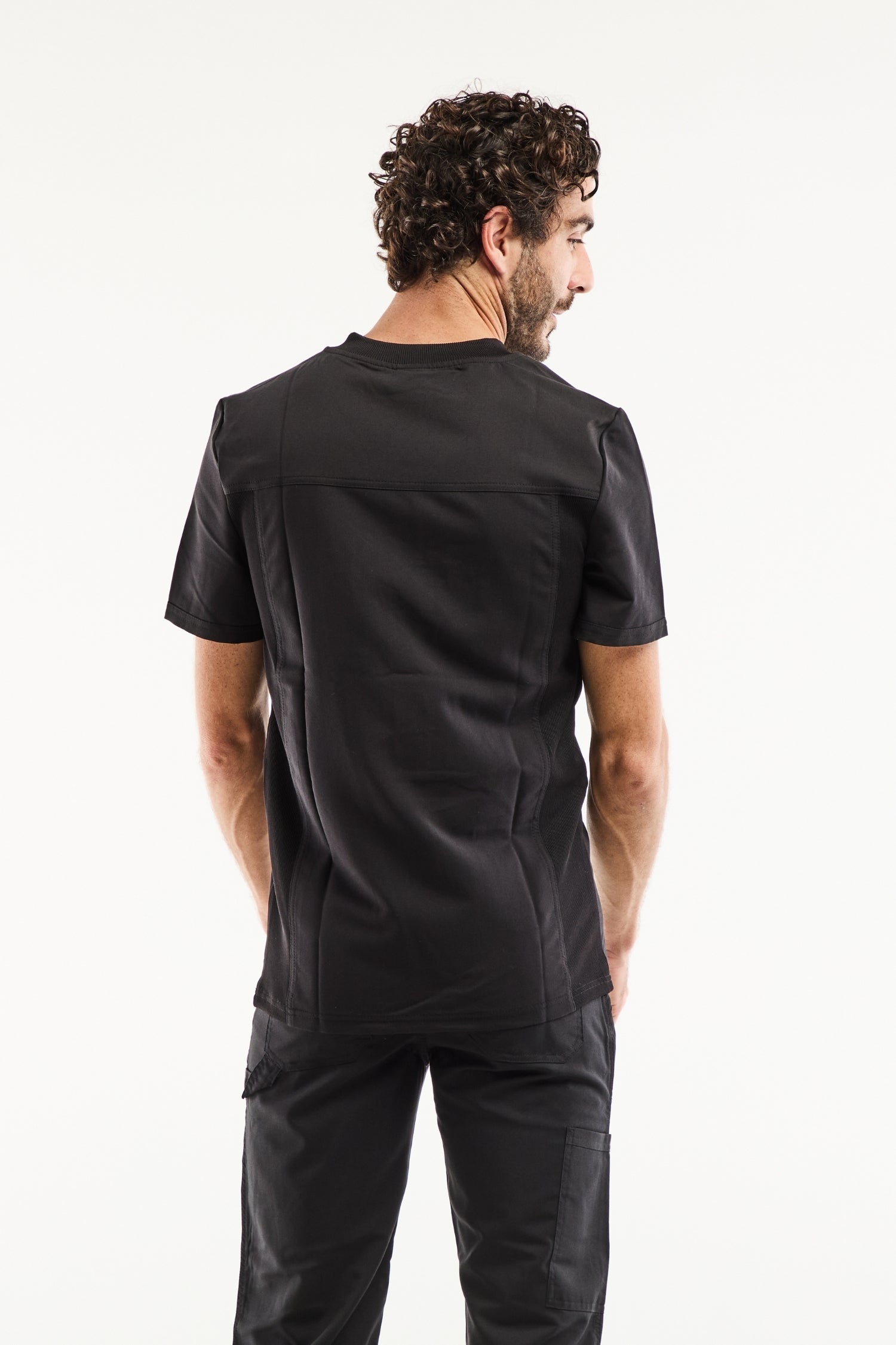 Tunique médicale Balance by Dickies homme noir, tenues médicales à poches plaquées