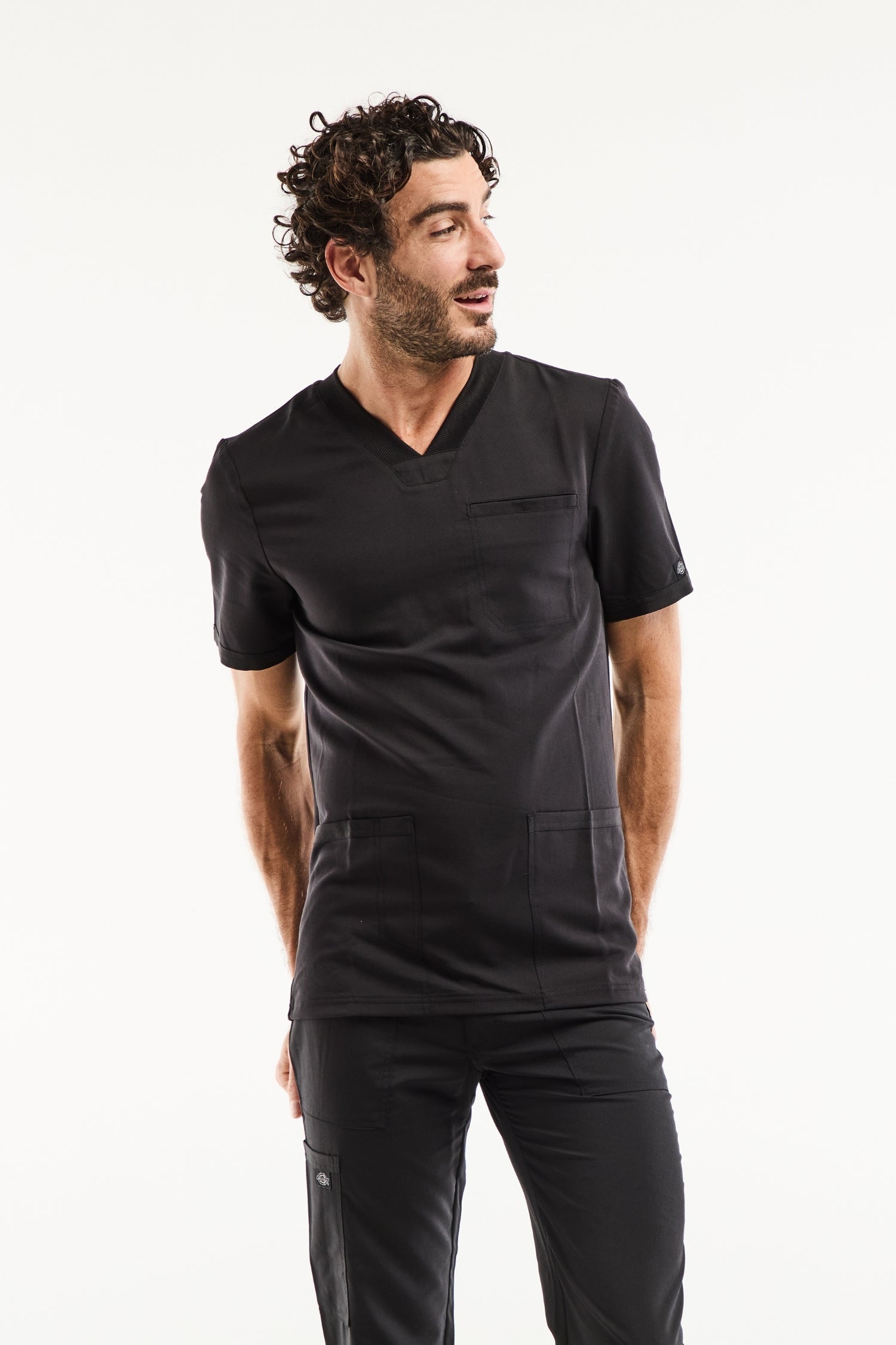 Tunique médicale Balance by Dickies homme noir avec poches plaquées