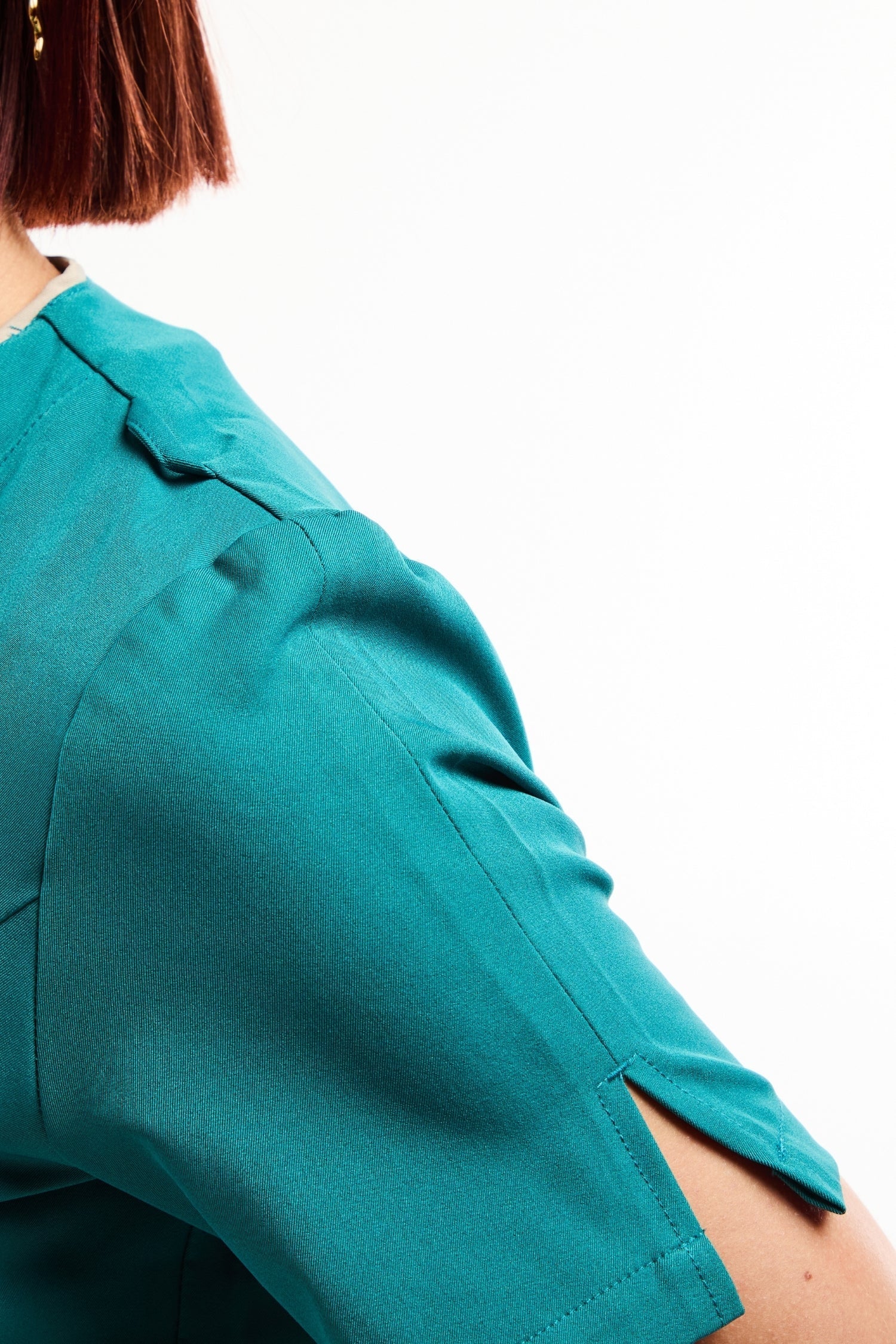 Blouse médicale Serena bleu turquoise à manches courtes avec poche