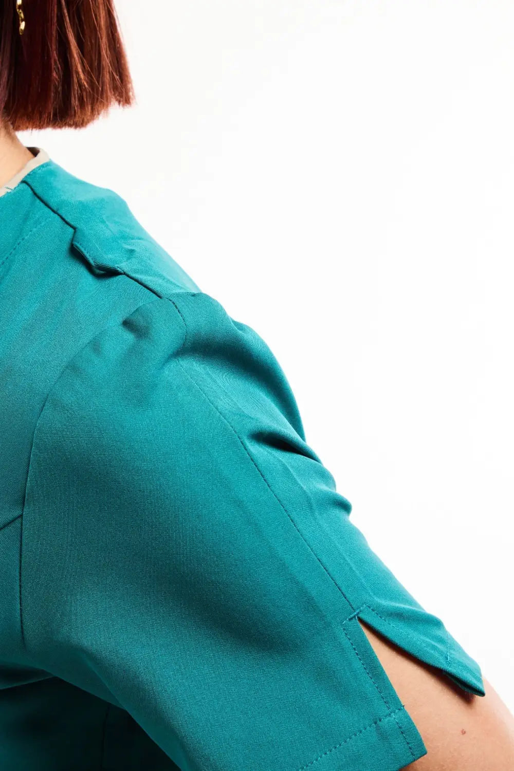 Blouse médicale Serena bleu turquoise à manches courtes avec poche