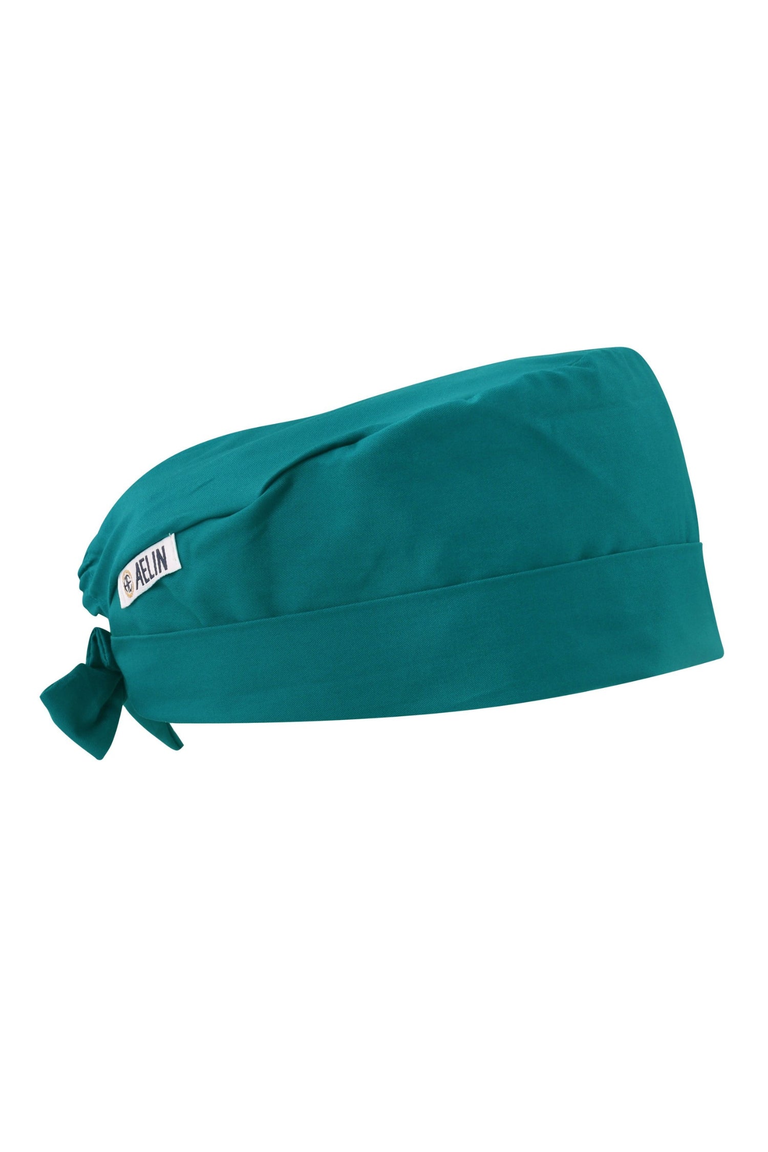 Calot médical vert turquoise avec attache, idéal pour un style soigné