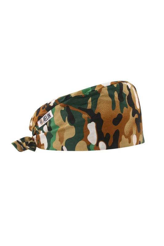 Calot médical camouflage à fermeture par lien, modèle Calot de bloc – Camouflage – Cheveux courts