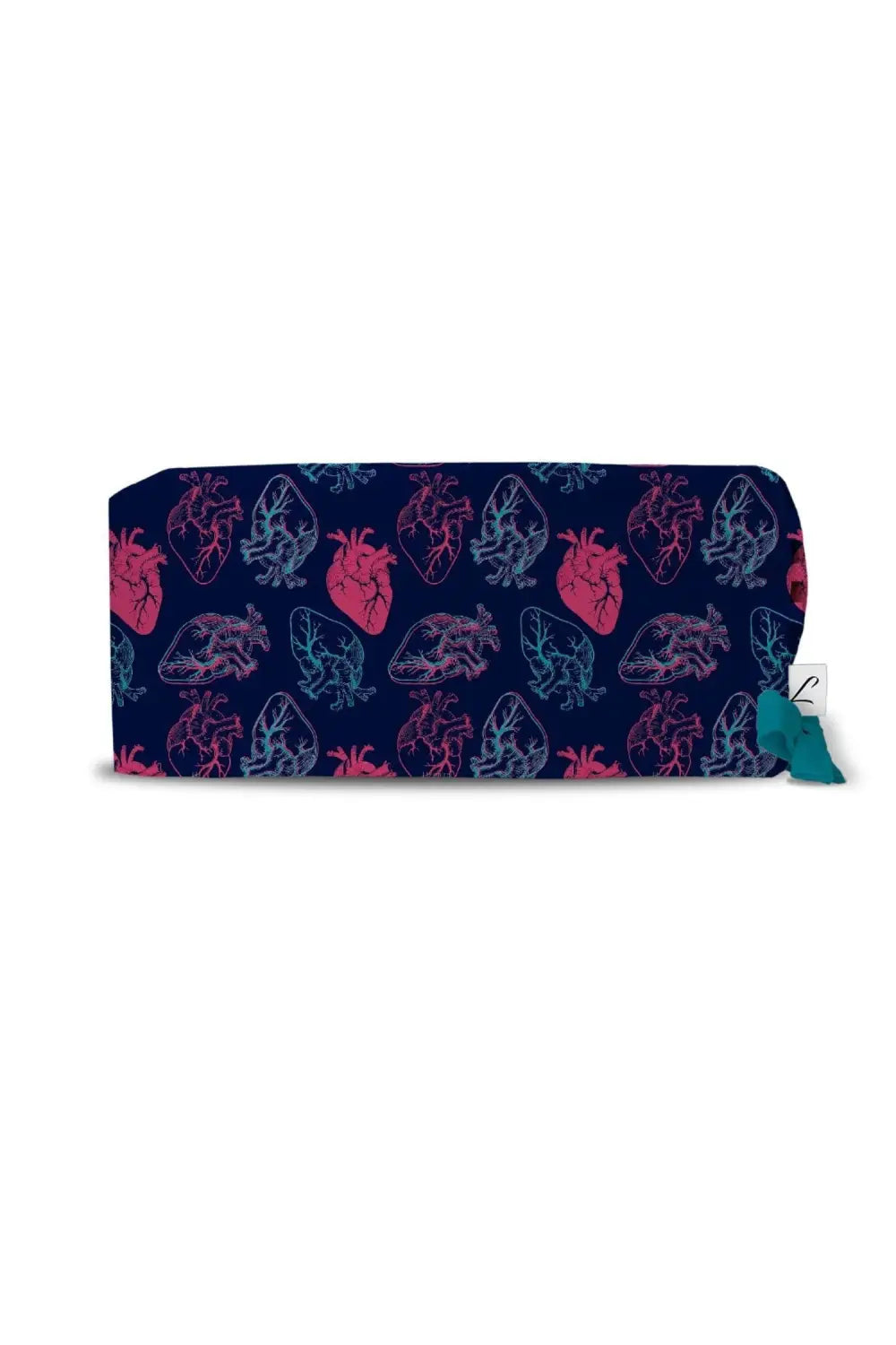 Calot médical Aelin collection art, cœur anatomique néon bleu marine avec accent teal