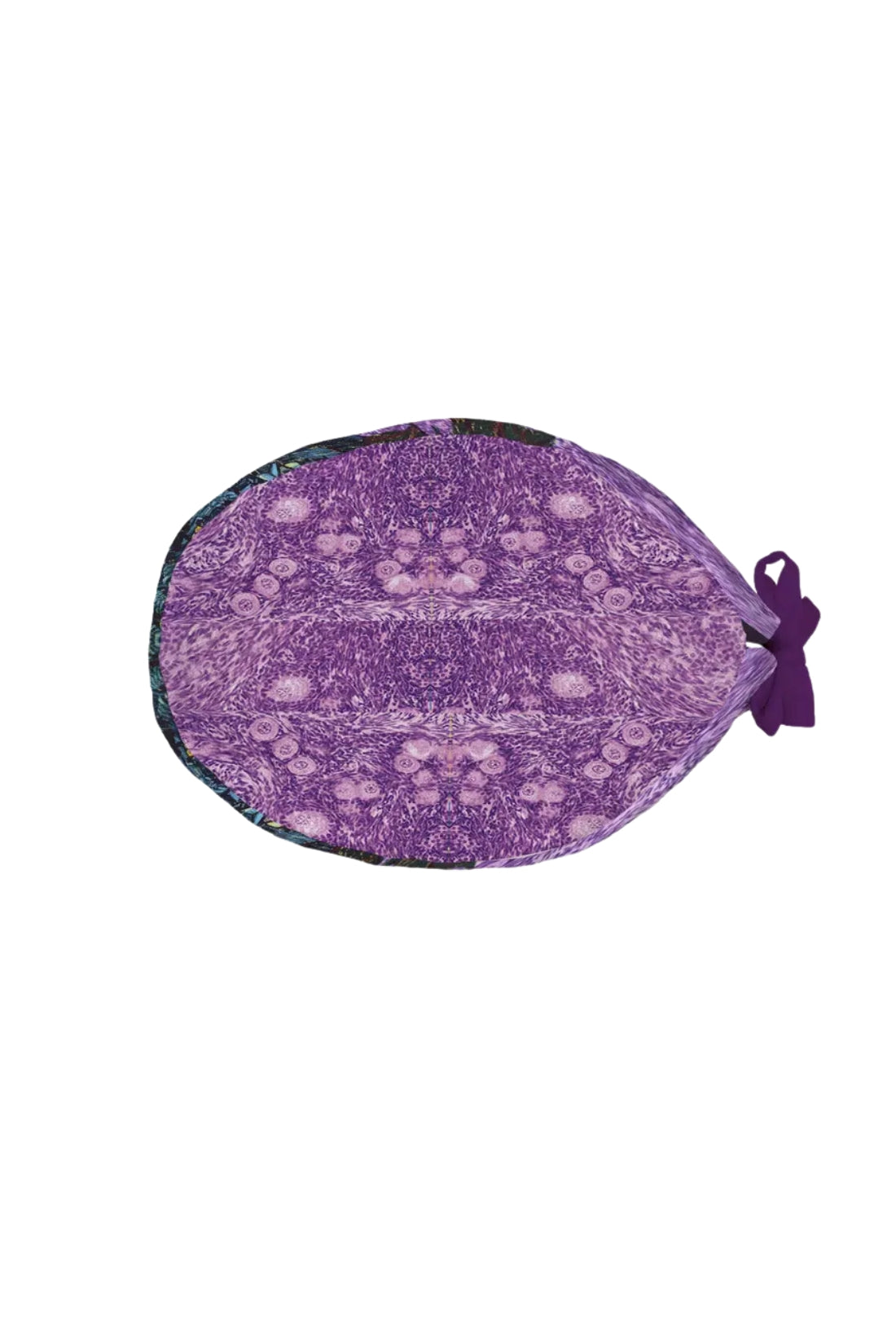 Sac de maquillage oval violet à motif floral, collection Art Calot Médical Aelin