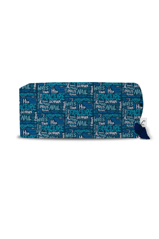 Calot médical Aelin bleu avec motif hi Hawaii mail et franges