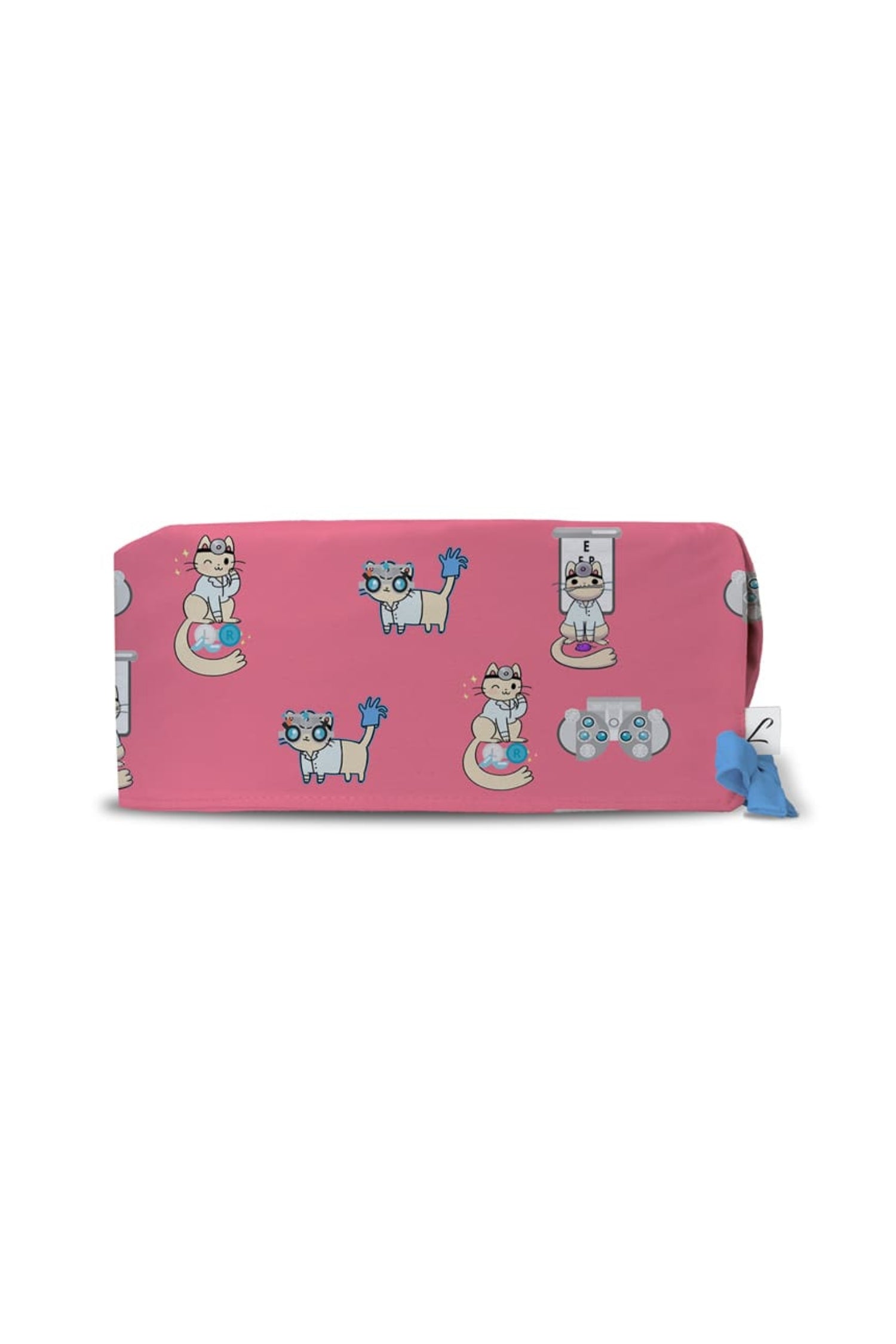 Calot de bloc rose avec motifs uniques de chat, style Grey’s Anatomy