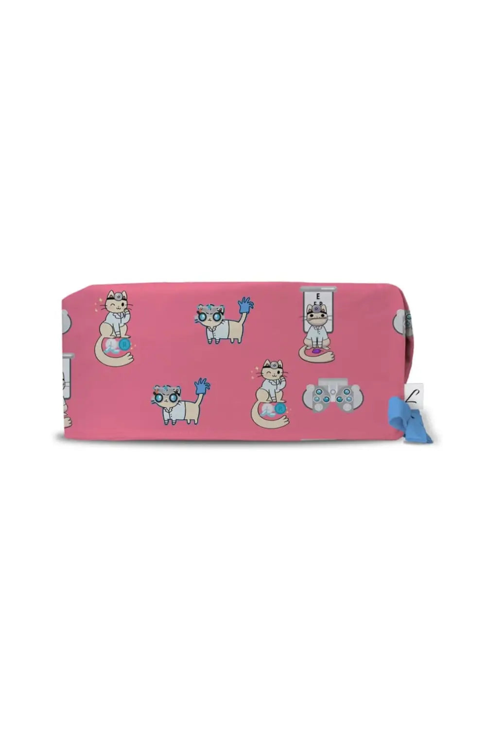 Calot de bloc rose avec motifs uniques de chat, style Grey’s Anatomy