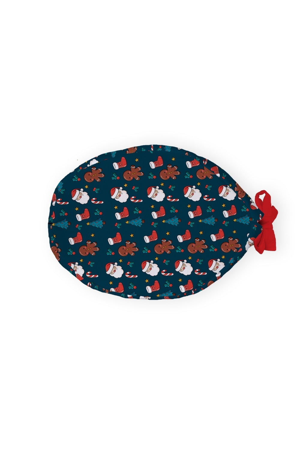 Coussin ovale festif avec lapins et fleurs rouges, Calot Médical Aelin