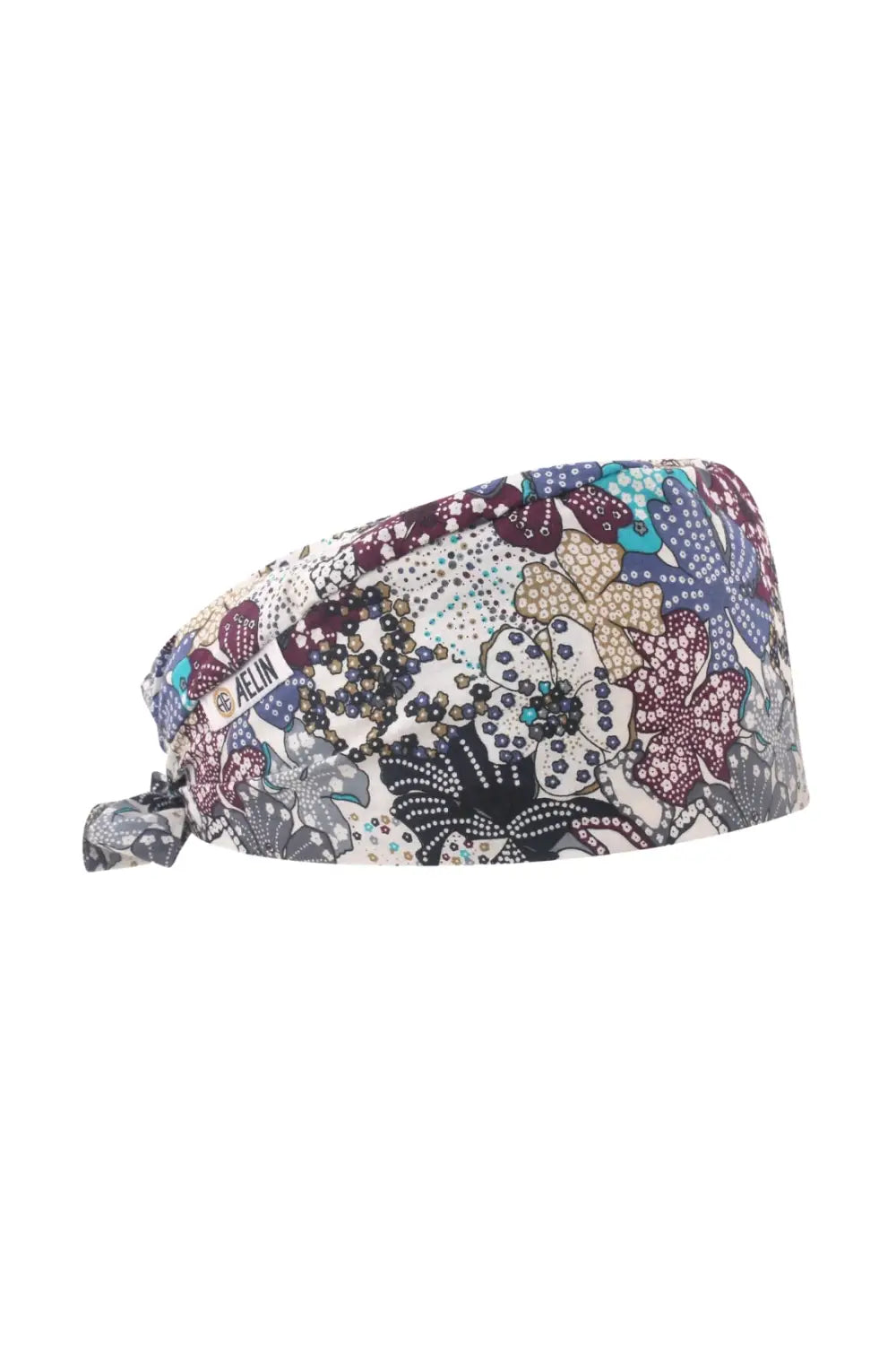 Calot médical beige à plusieurs motifs, idéal pour cheveux courts et style coloré