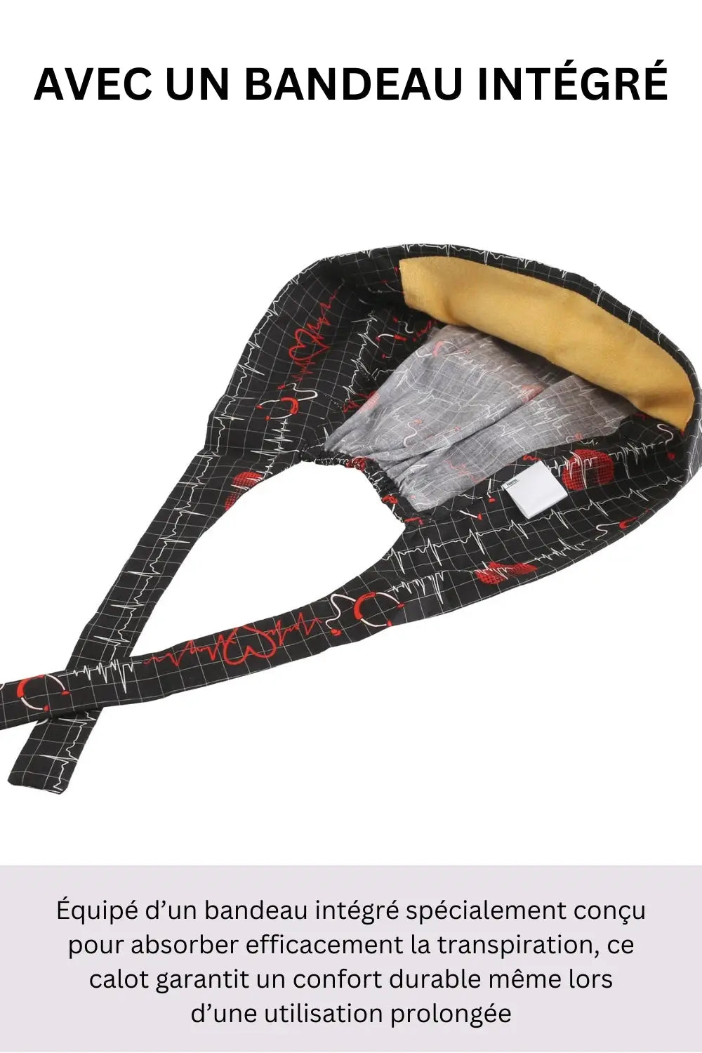 Selle de vélo noire avec motifs de mathématiques pour calot médical Aelin