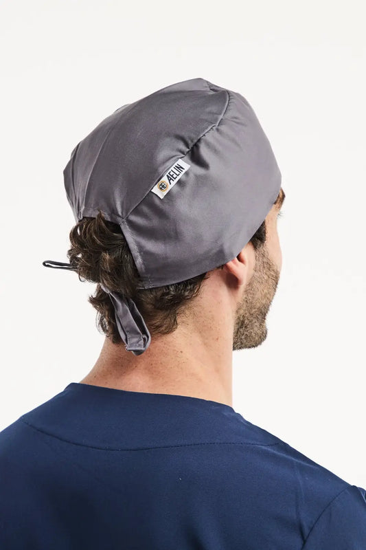 Calot médical gris pour cheveux courts, modèle Calot Médical Aelin