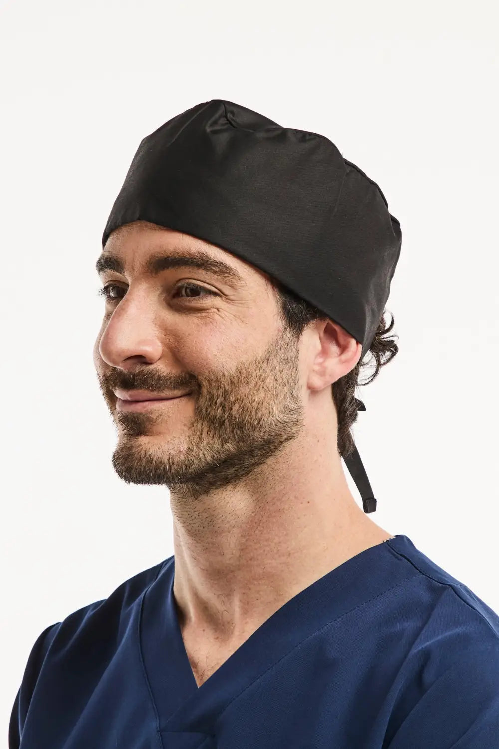 Calot médical noir pour cheveux courts, modèle Calot Médical Aelin