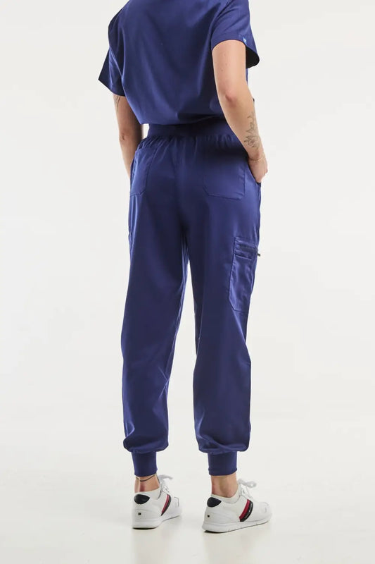 Pantalon médical jogger EMMA en bleu marine pour femmes, idéal pour le travail