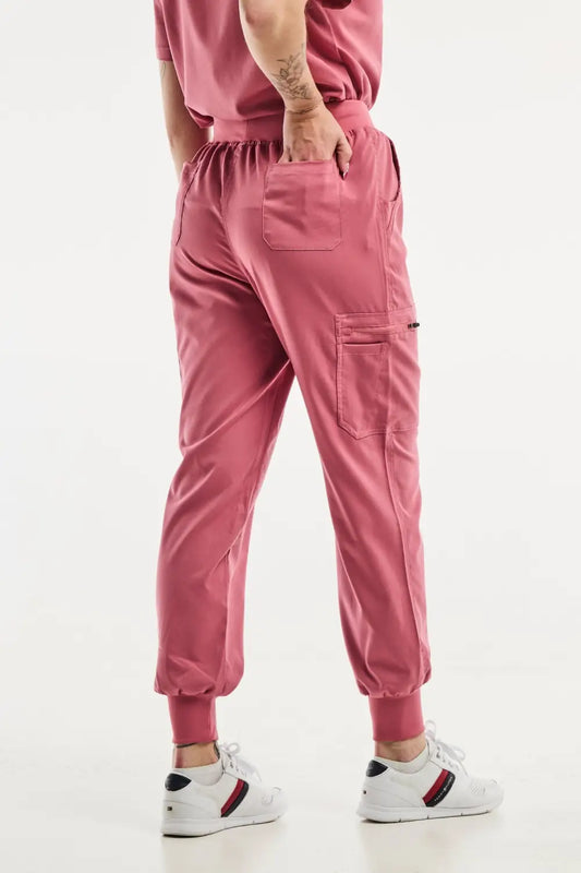 Pantalon médical jogger rose EMMA pour femme, alliant confort et style professionnel