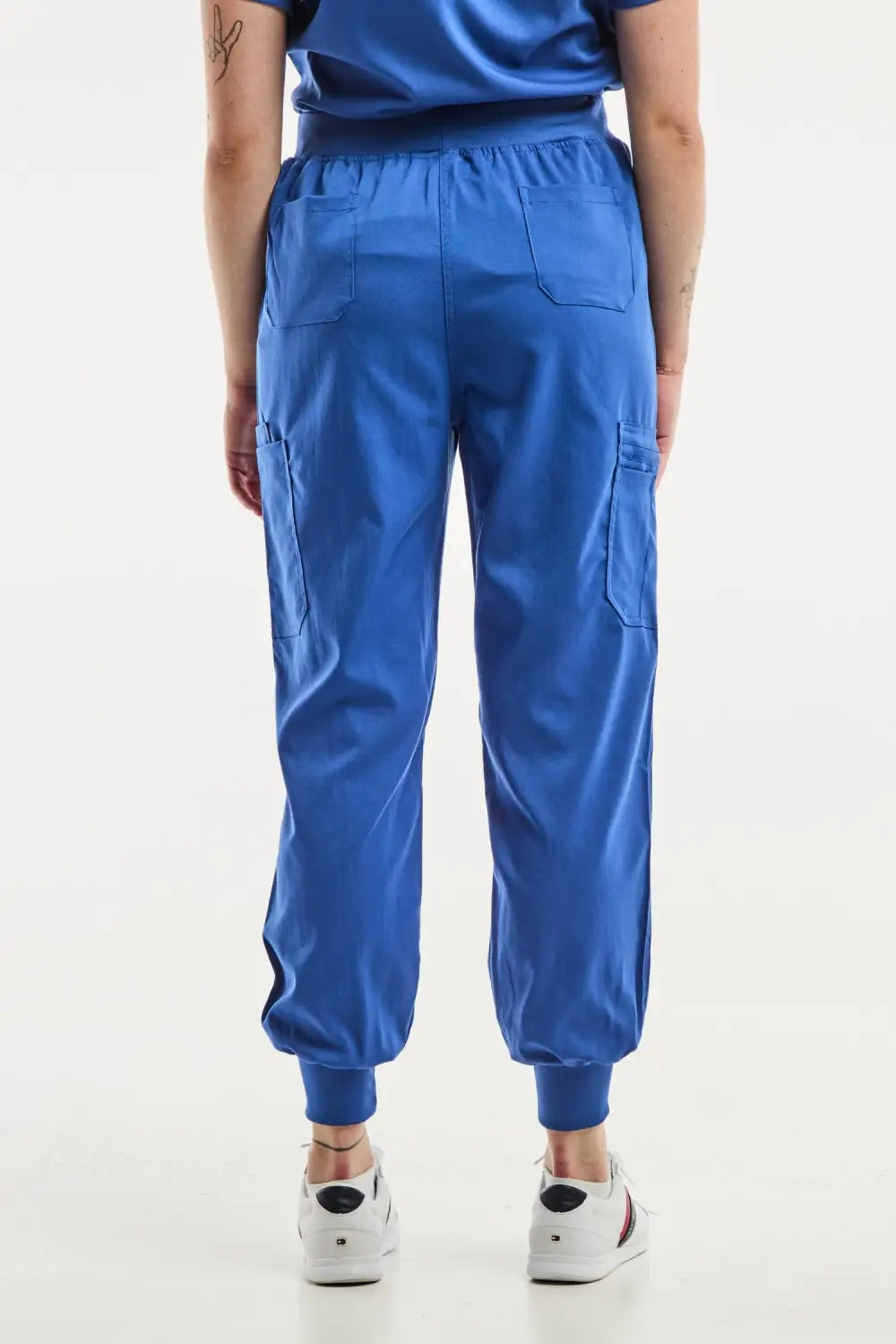 Pantalon cargo bleu roi pour tenue médicale femme EMMA Jogger, idéal pour tunique médicale
