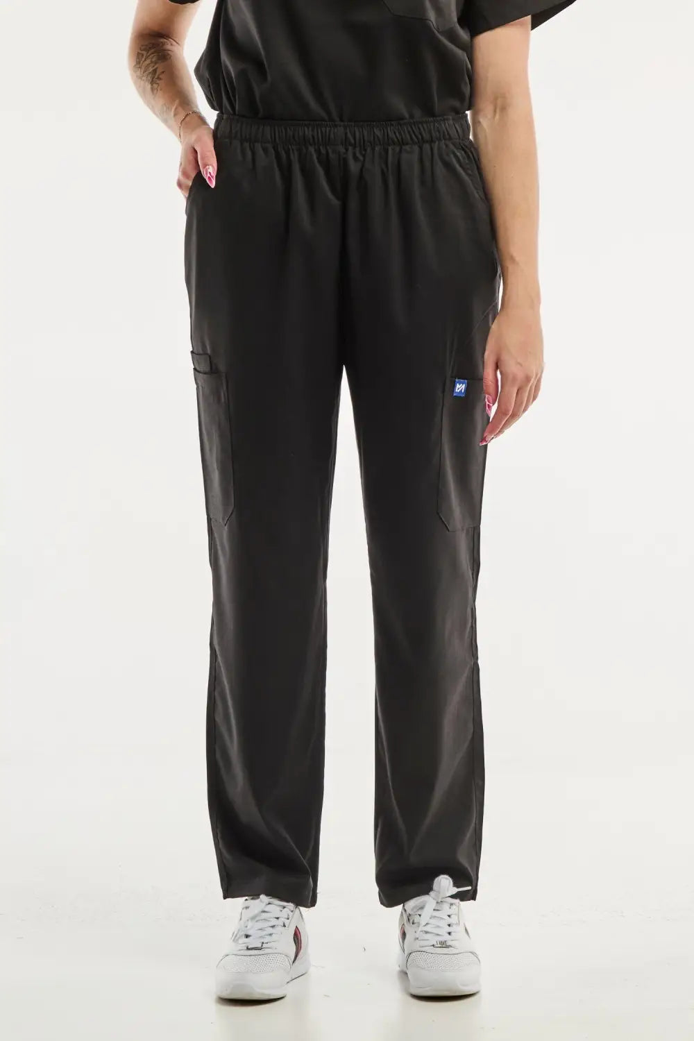 Pantalon médical EMMA noir pour femmes, idéal pour les tenues médicales et uniforms