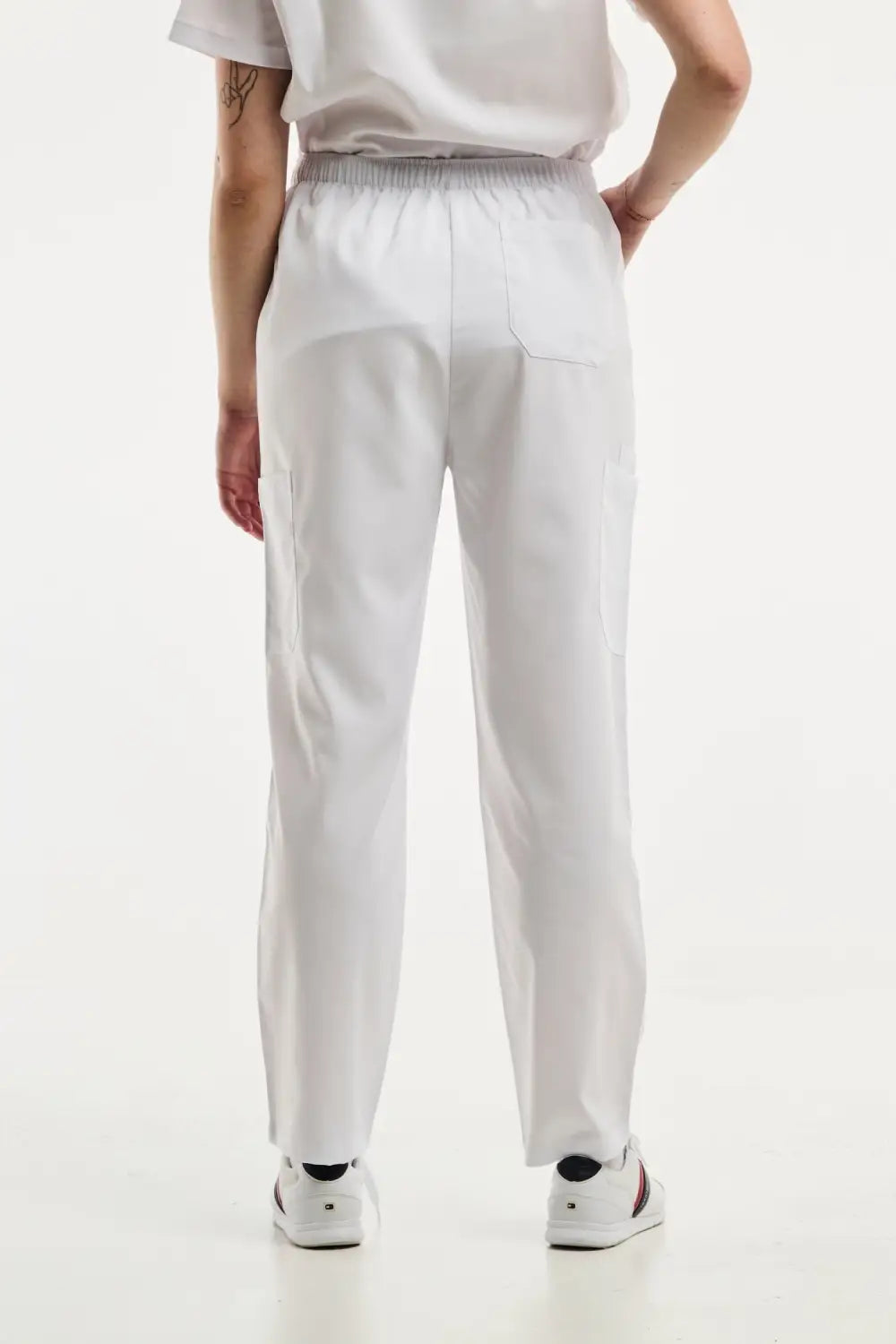 Pantalon médical ajusté blanc pour femme EMMA, pantalon médical confortable