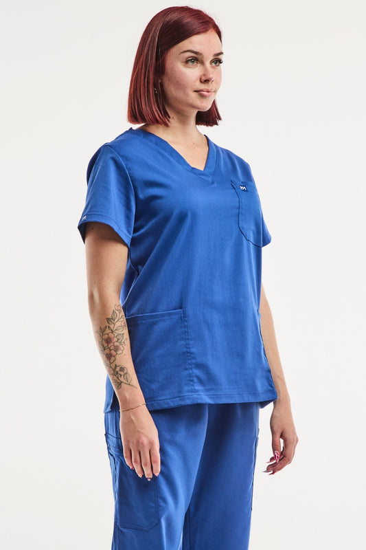 Pantalon médical ajusté bleu roi EMMA - Tenue médicale femme de haute qualité