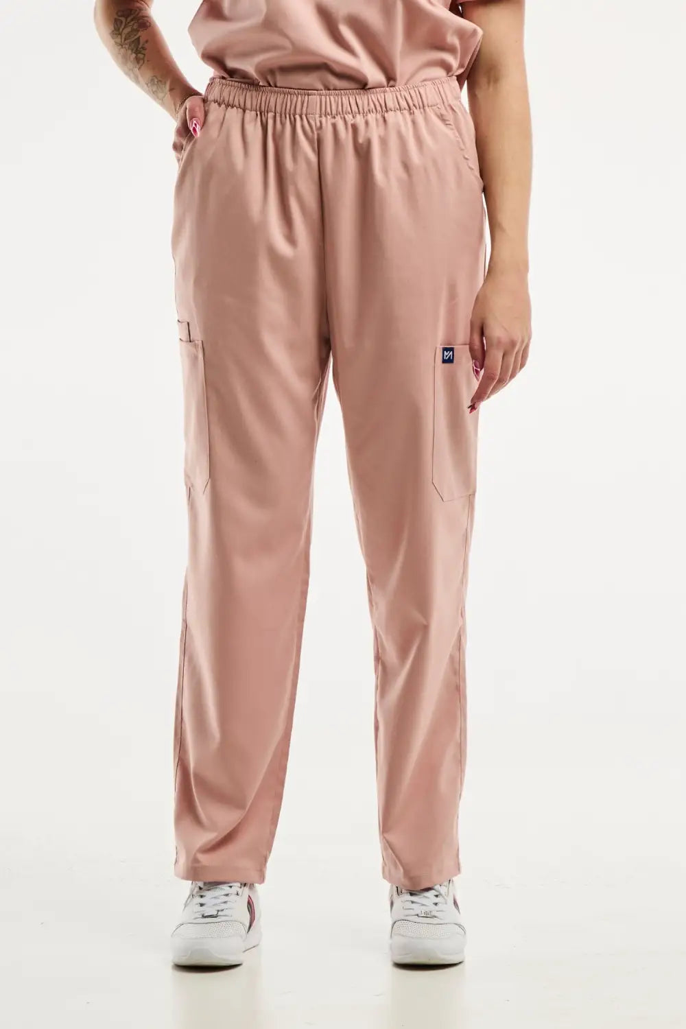 Pantalon médical ajusté Dusty rose EMMA pour femme, tenue médicale élégante