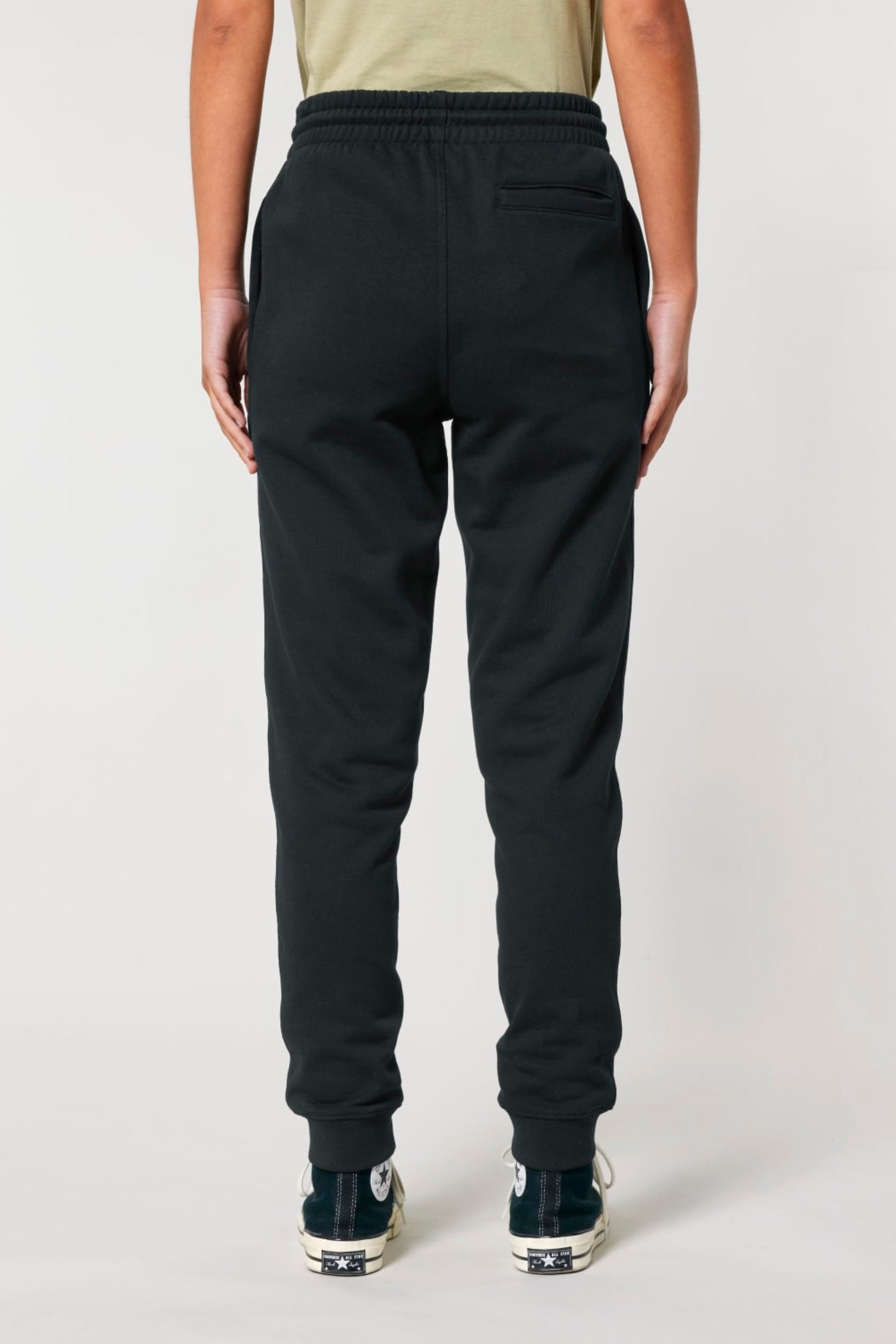 Jogging iconique Aelin Paris noir unisexe, coton avec cordon