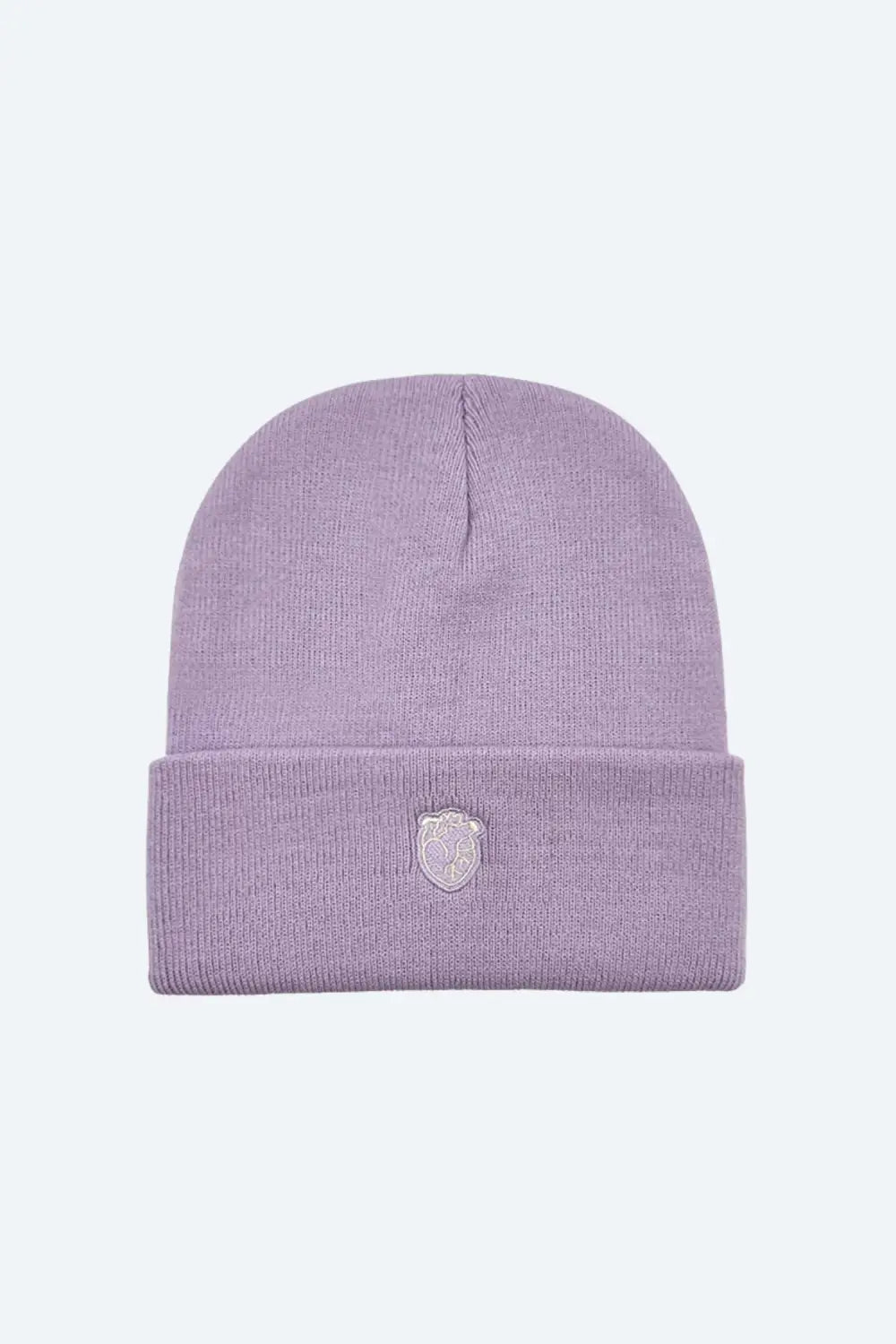 Bonnet Cœur Anatomique brodé, édition limitée, bonnet lavande à revers et logo bouclier