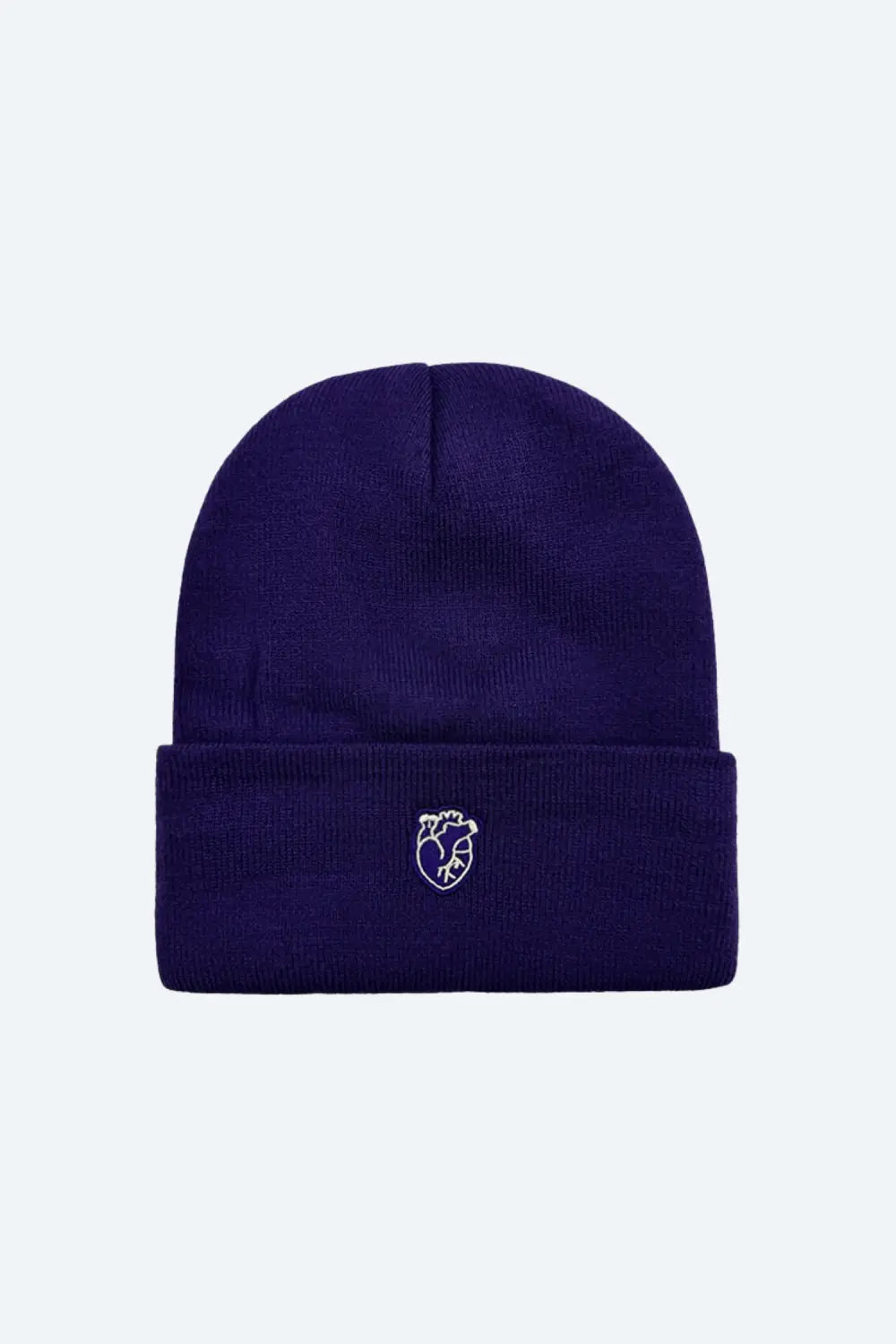 Bonnet cœur anatomique brodé bleu marine avec crâne blanc